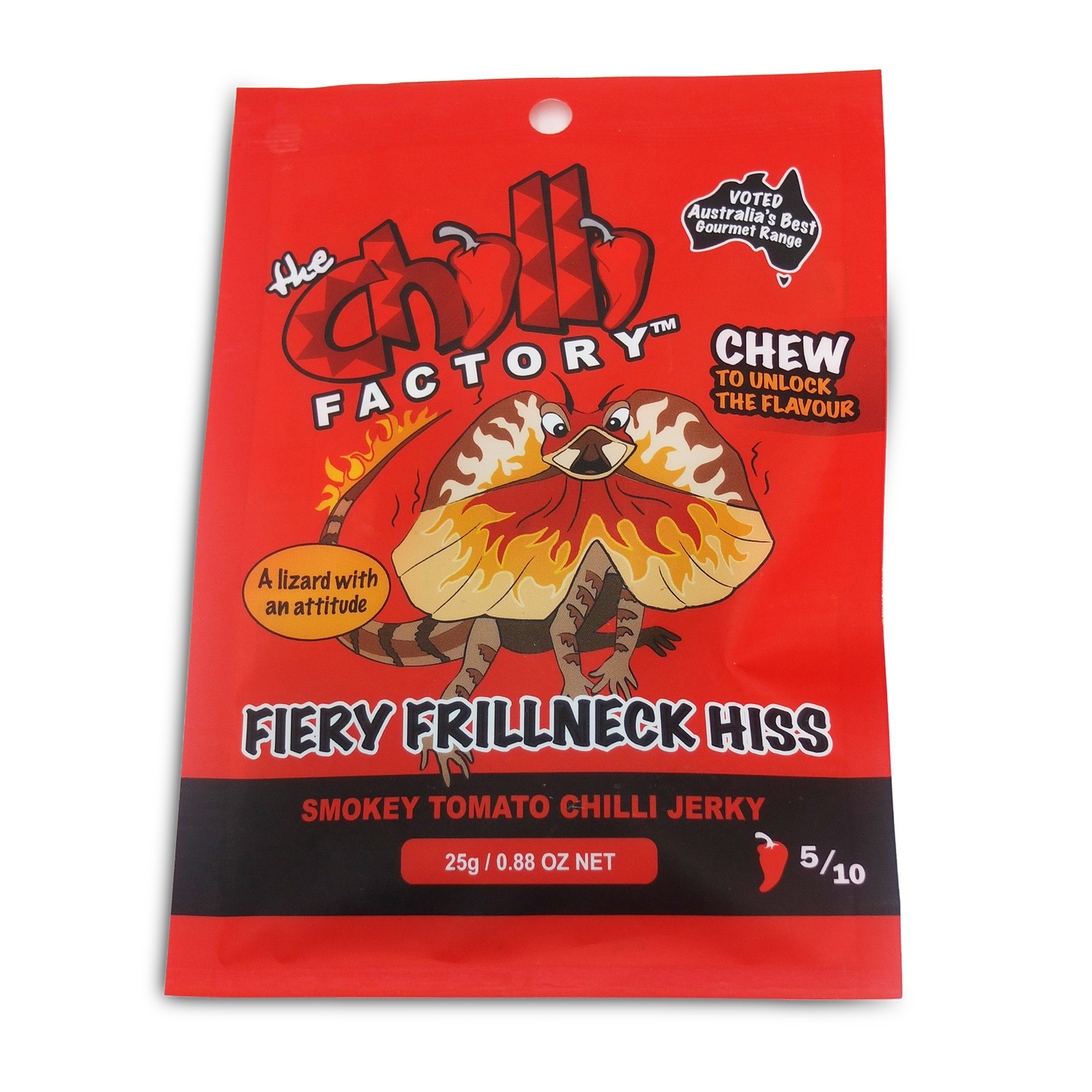 Fiery Frillneck Hiss Jerky - Smokey Tomato Chilli Jerky